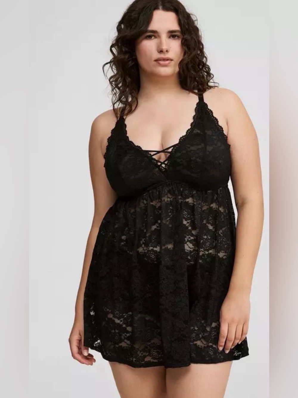 New Torrid Simply Lace XO Front Babydoll Lingerie Size 00